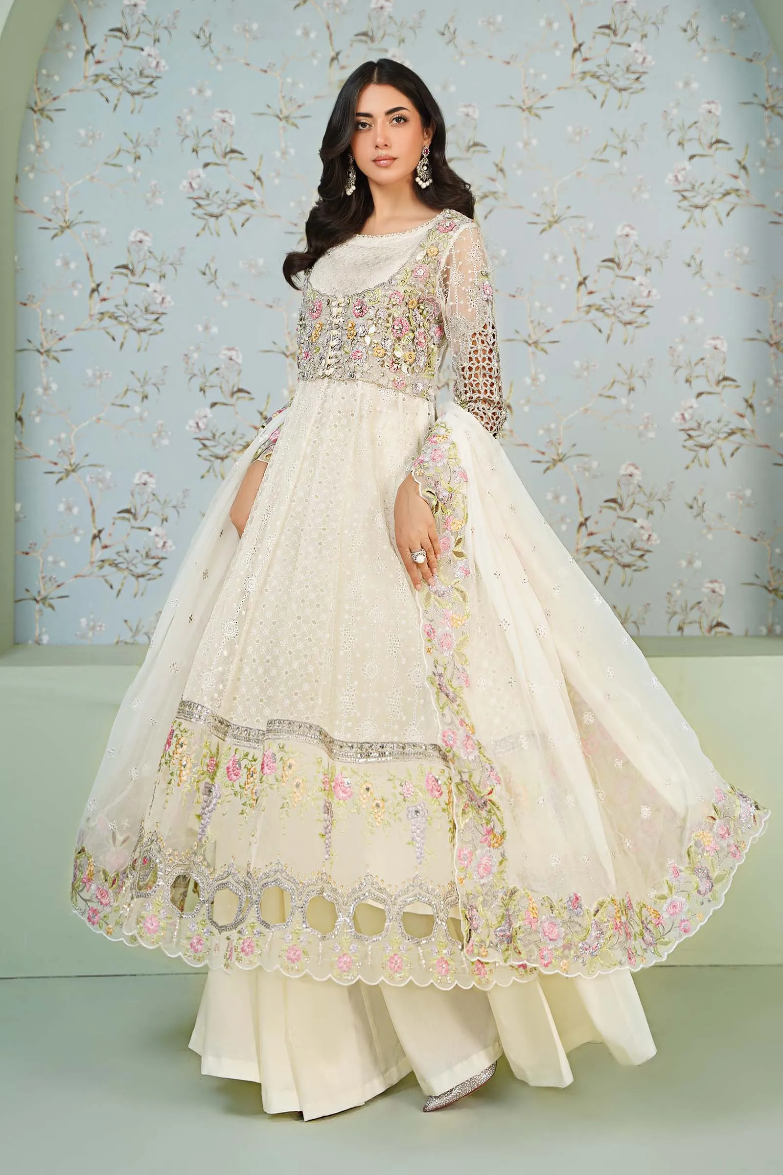 3 Piece Embroidered Organza Suit | SF-EA24-16
