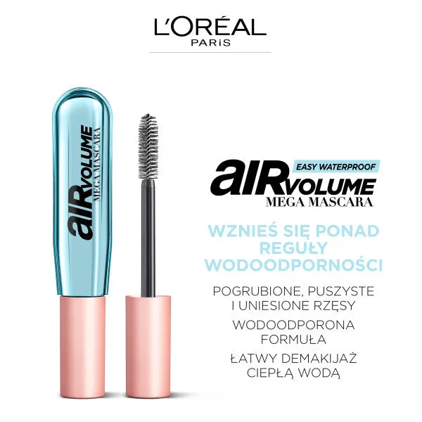 Air Volume Easy Waterproof Mega Mascara wodoodporny tusz do rzęs Black 7.9ml
