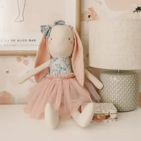 ALIMROSE LINEN PEARL CUDDLE BUNNY - LIBERTY BLUE (55CM)