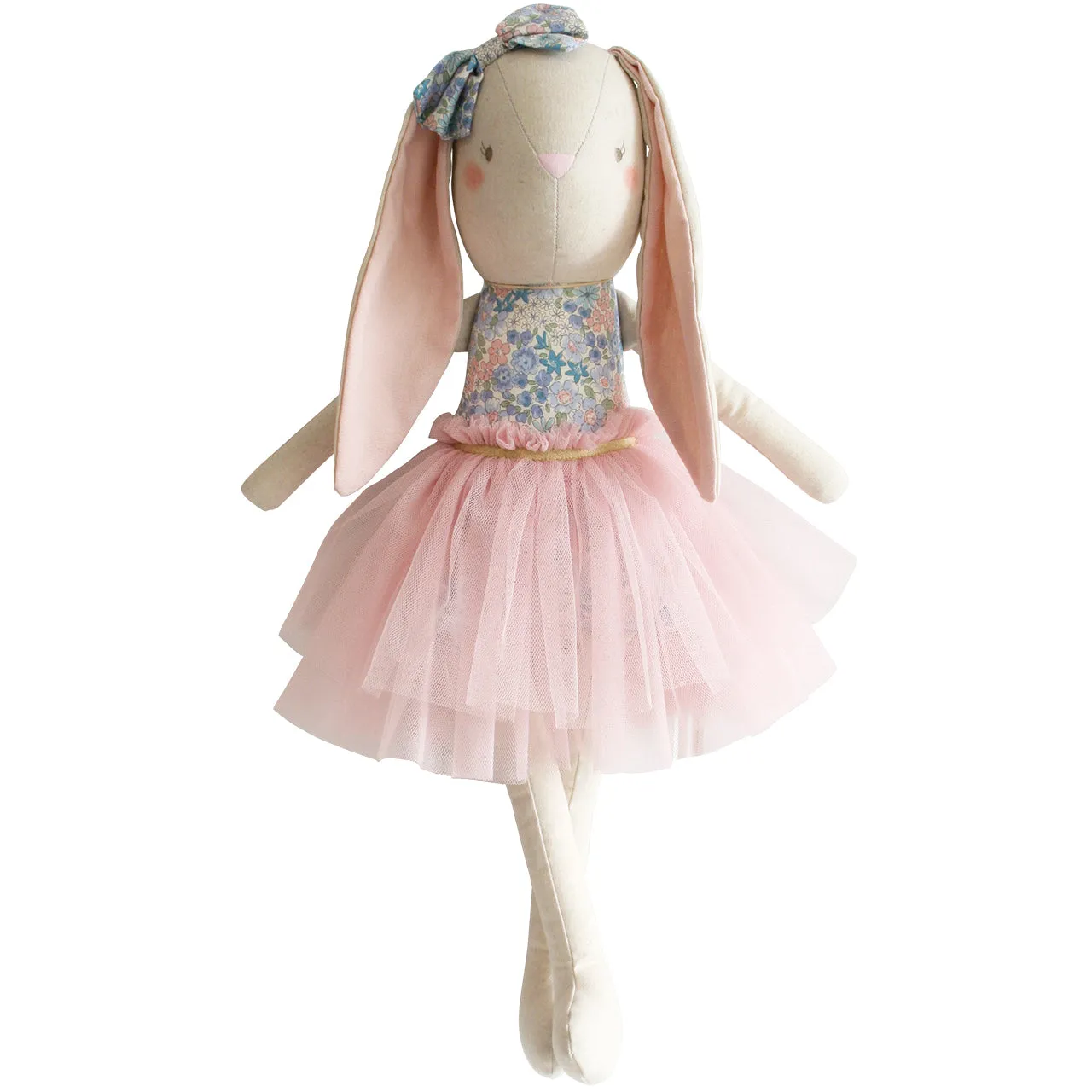 ALIMROSE LINEN PEARL CUDDLE BUNNY - LIBERTY BLUE (55CM)