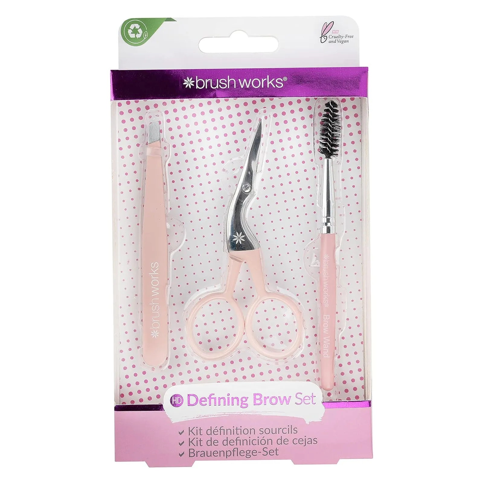 Brushworks Pink Defining Brow Set