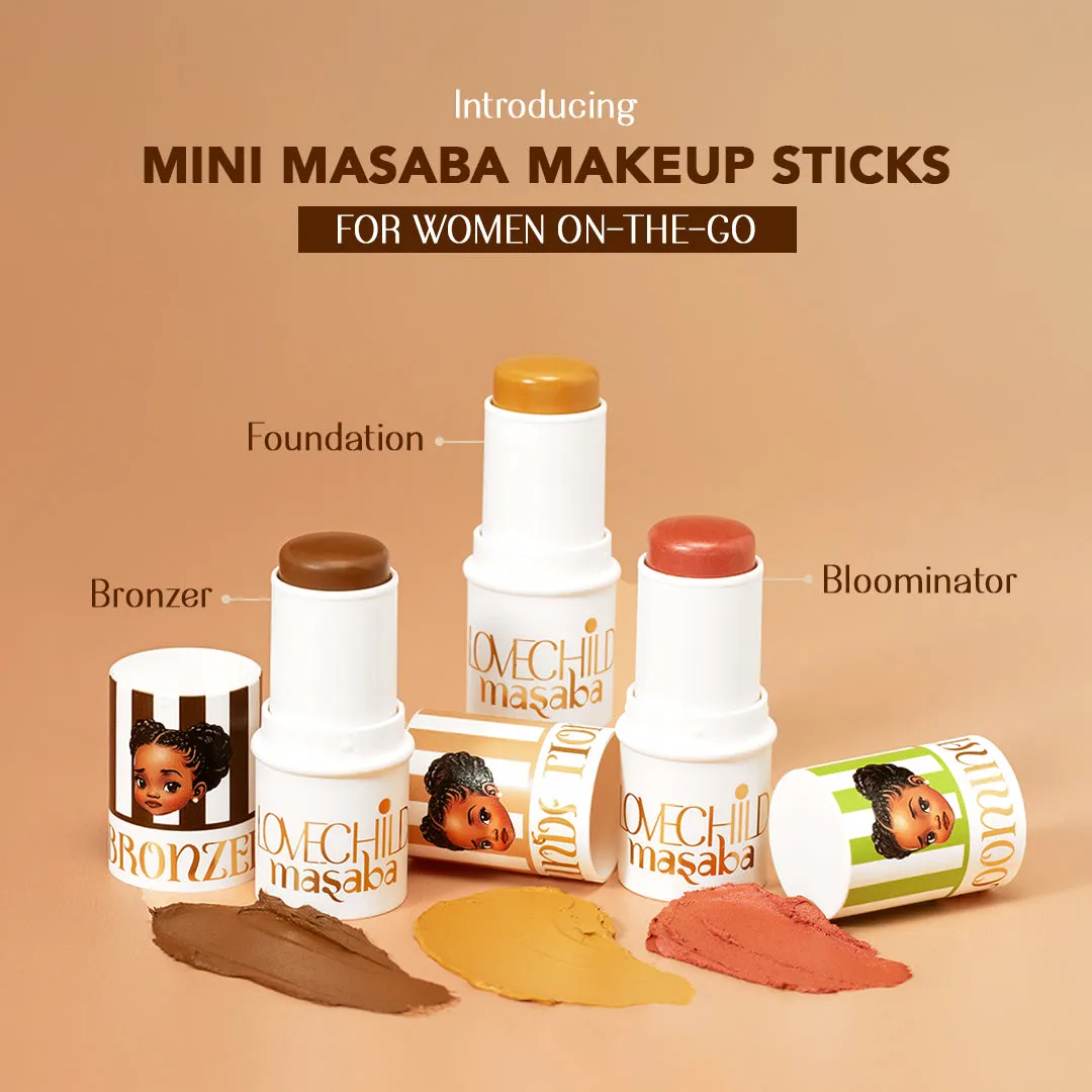Bumpy Ride - Mini Masaba Foundation Makeup Stick (Light) Easy To Blend, Mattifying Coverage