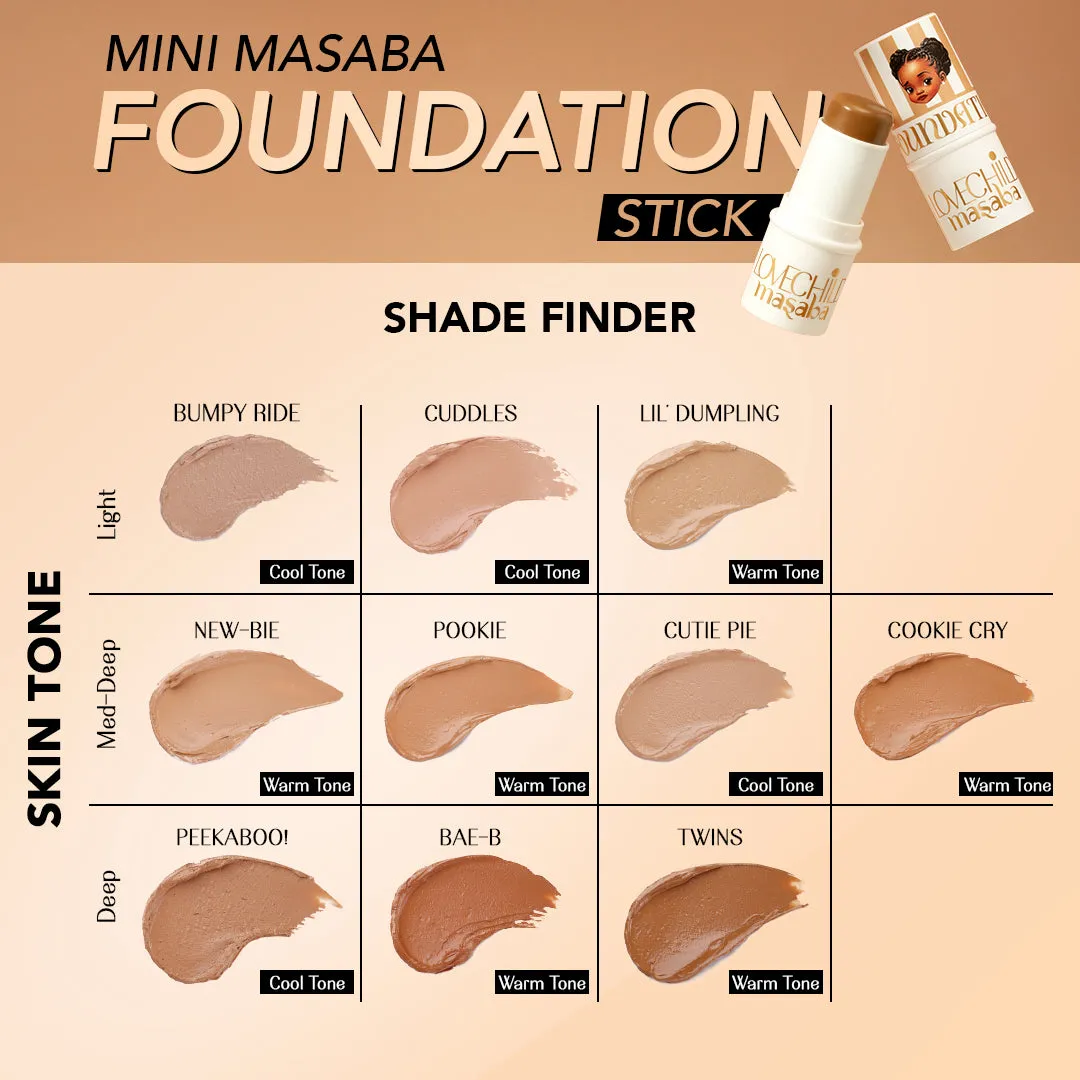Bumpy Ride - Mini Masaba Foundation Makeup Stick (Light) Easy To Blend, Mattifying Coverage