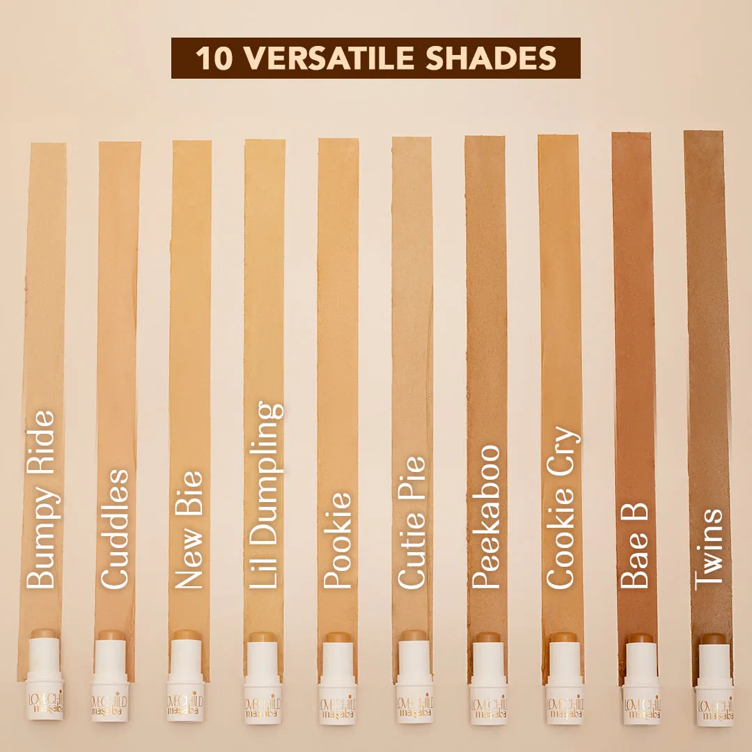 Bumpy Ride - Mini Masaba Foundation Makeup Stick (Light) Easy To Blend, Mattifying Coverage