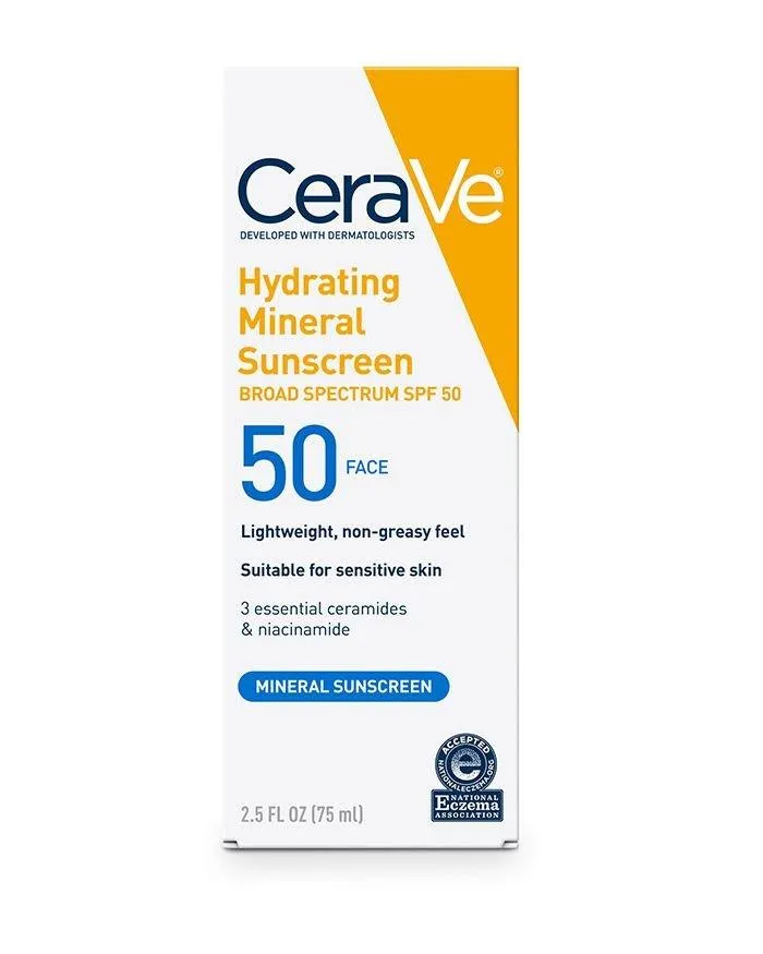 CeraVe Hydrating Mineral Sunscreen SPF 50 Face Lotion