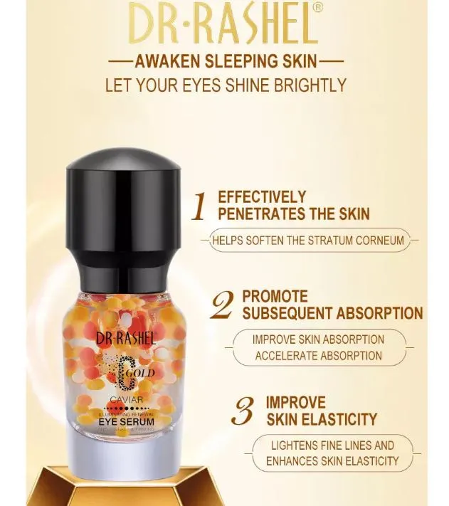 DR.RASHEL Golden Caviar Restoring Face, Wrinkle, Elasticity, Eye Serum DRL-1452