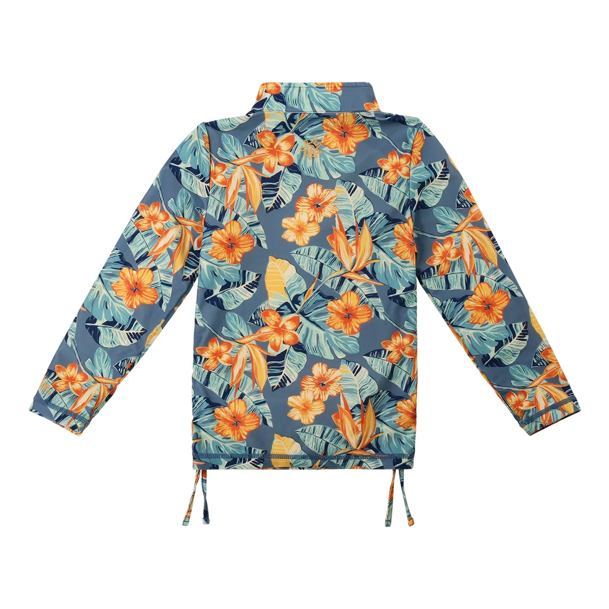Girl's Half Zip Ruched Sun & Swim Shirt