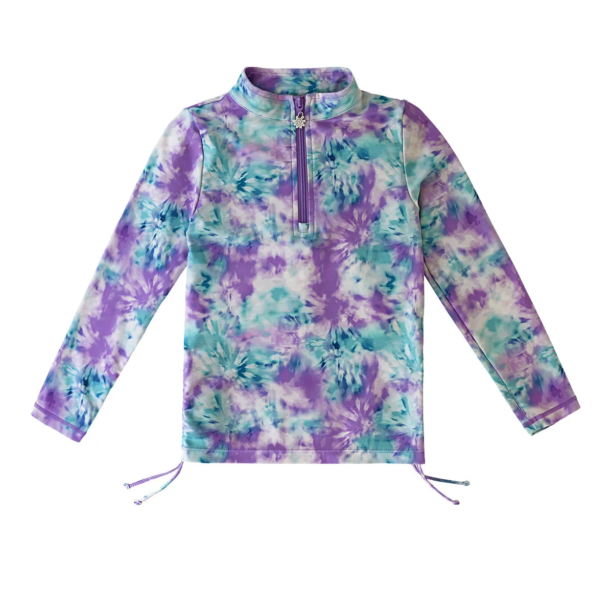 Girl's Half Zip Ruched Sun & Swim Shirt