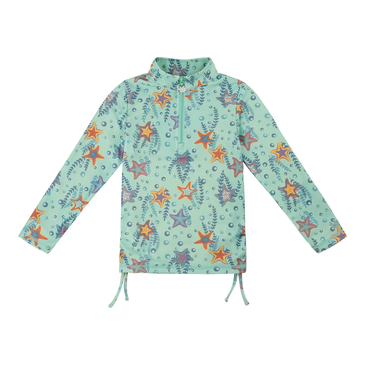 Girl's Half Zip Ruched Sun & Swim Shirt