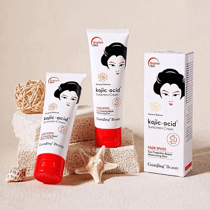 Guanjing Beauty Fade Spots Kojic Acid Sunscreen Cream SPF50     - 80g