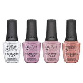 Harmony Gelish - Foundation Flex Soak-Off Rubber Base Nail Gel Set of 4