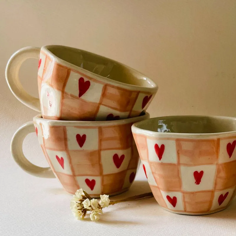 Heart Blush Cup (240 ML) - Set Of Four