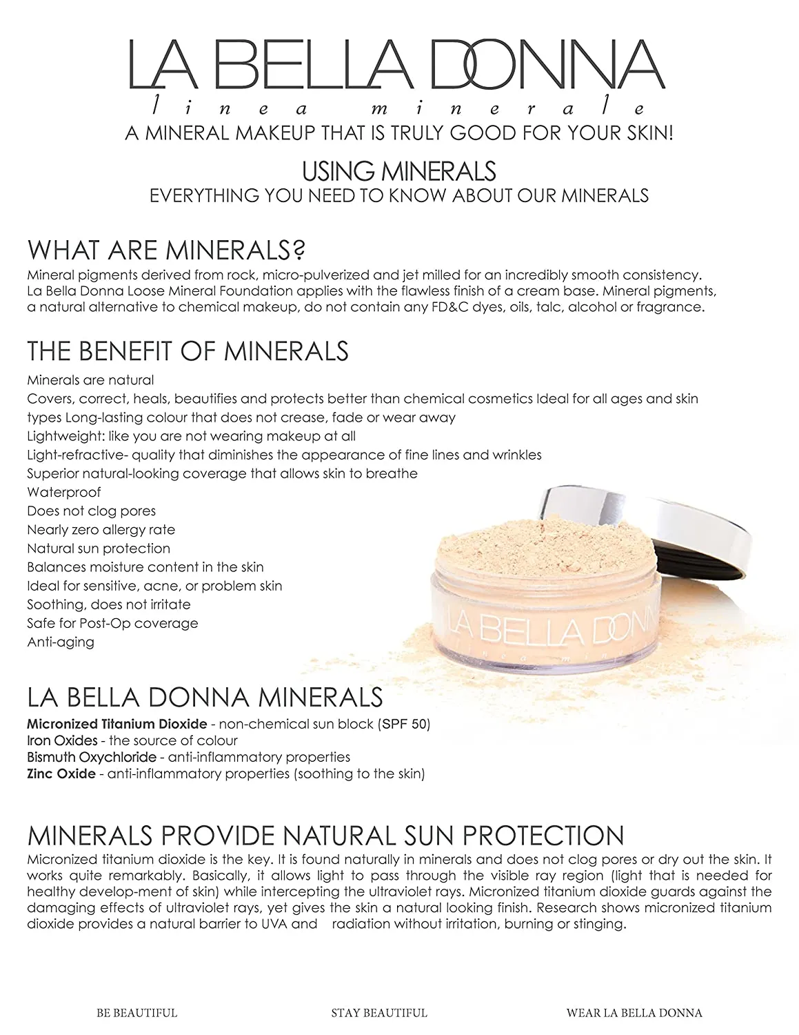 La Bella Donna Loose Mineral Foundation SPF 50 | 10g - Caterina
