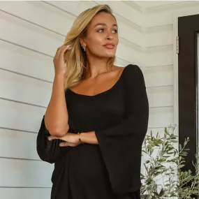 Little Tanning Dress - Sian Bamboo Kaftan - Onyx