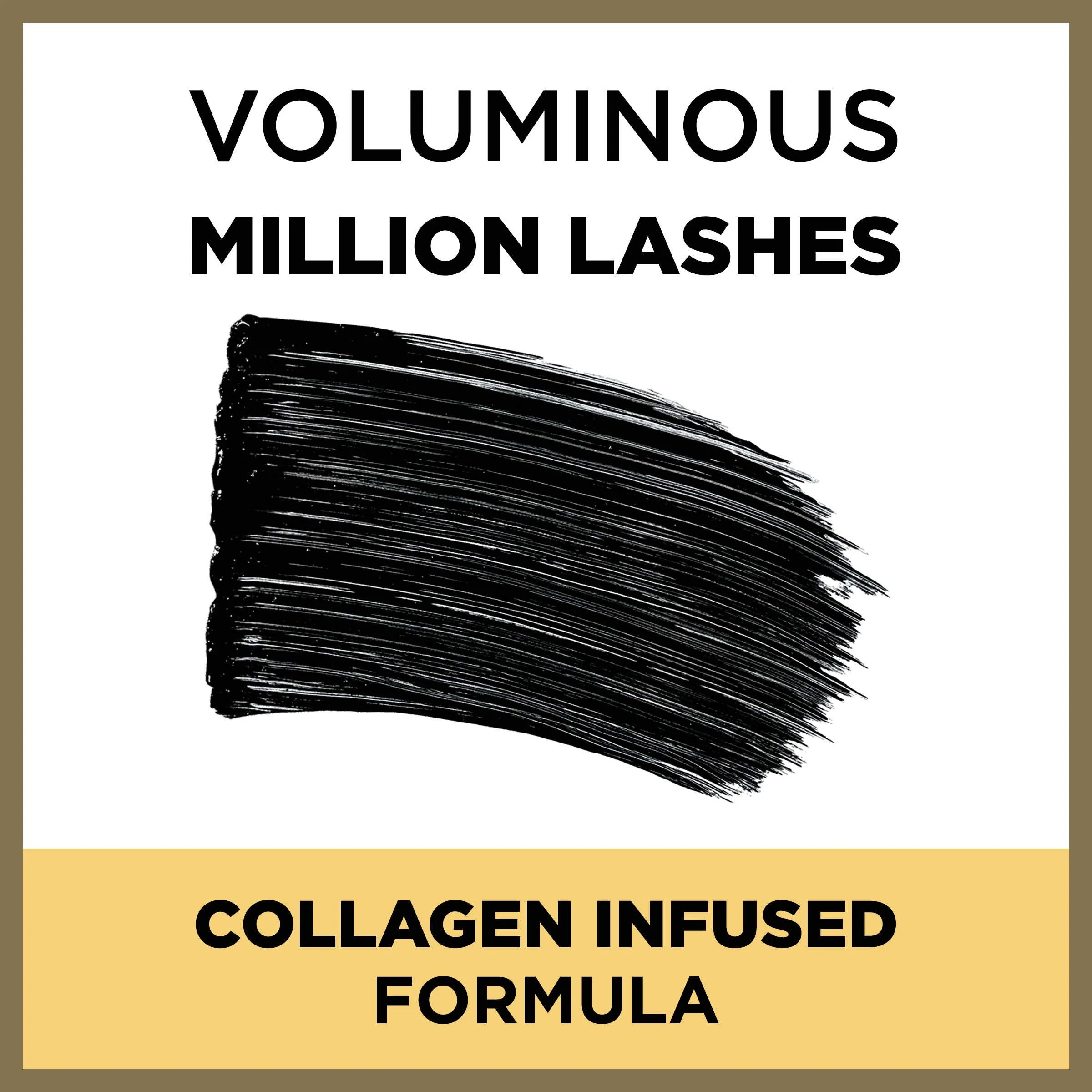 L'Oreal Paris Makeup Voluminous Million Lashes Volumizing, Defining, Smudge-Proof, Clump-Free Lengthening, Collagen Infused Eye Makeup Formula, Amplifying Mascara Brush, Black Brown, 0.3 fl; oz.