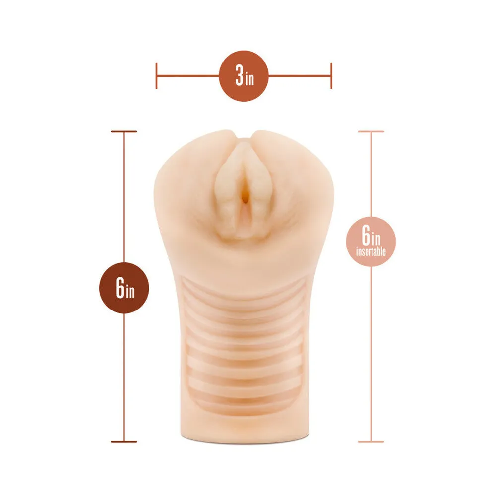 M Elite Soft   Wet Annabella Vagina Stroker with Bullet Vibrator Beige