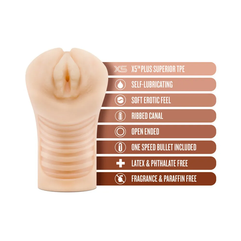 M Elite Soft   Wet Annabella Vagina Stroker with Bullet Vibrator Beige