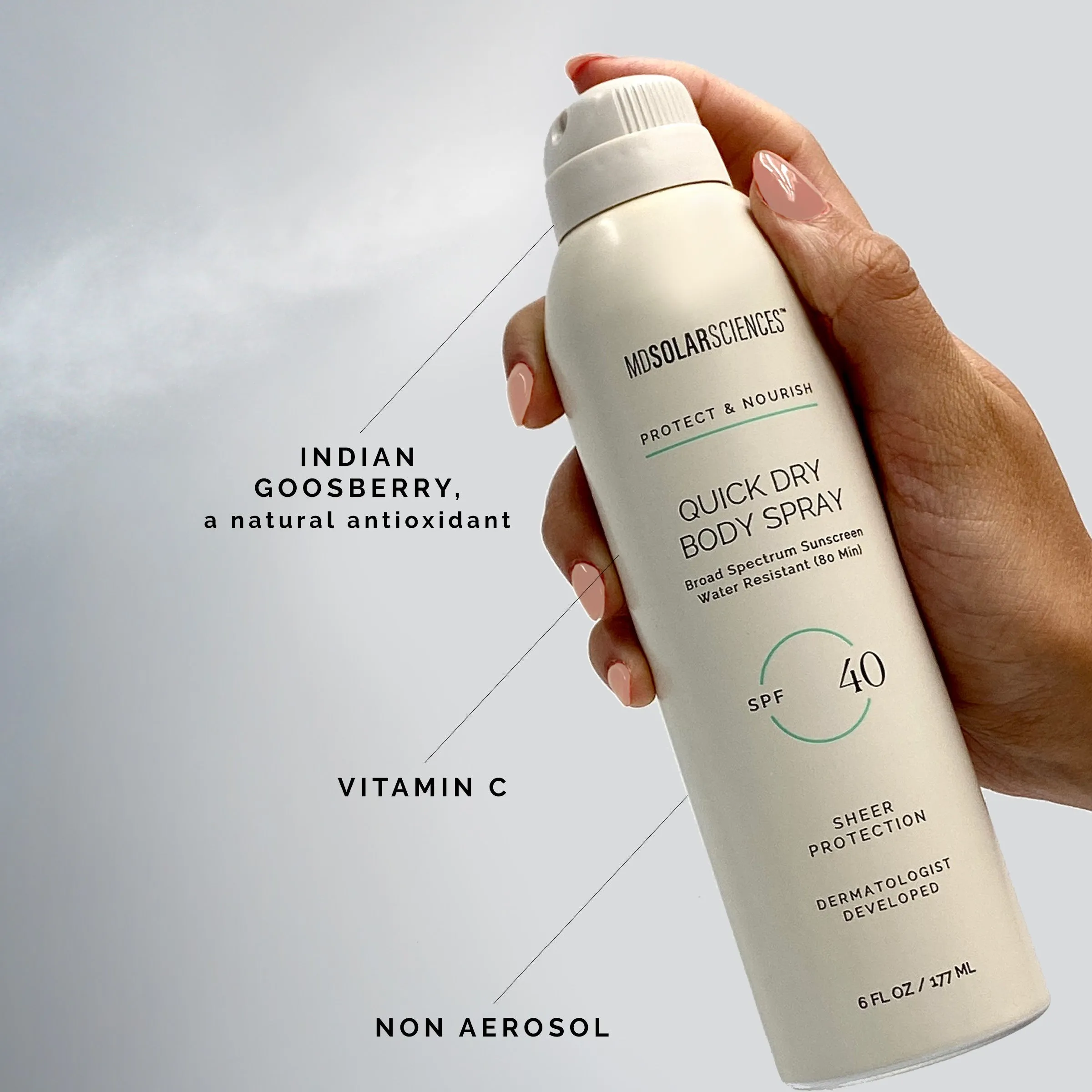 MDSolarSciences Quick Dry Body Spray - Broad Spectrum Sunscreen - SPF 40  (6oz)