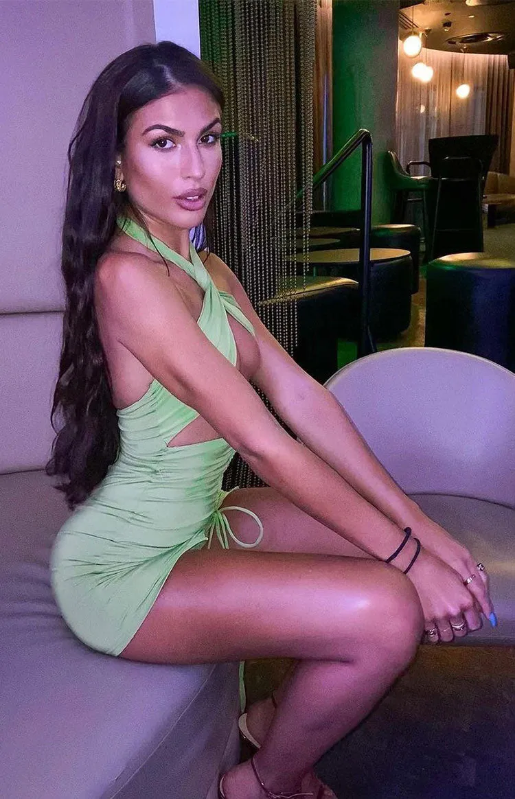Mia Cross Neck Dress Green