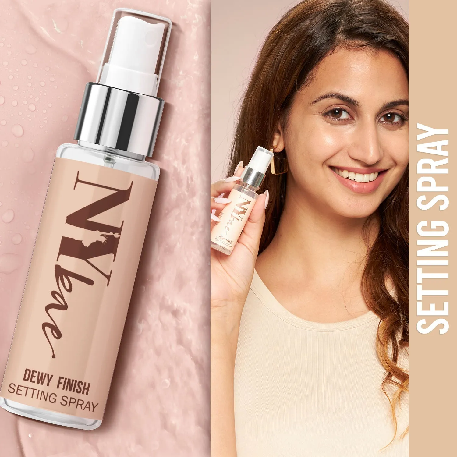 NY Bae Dewy Finish Setting Spray (30 ml) | For Normal to Dry Skin | Enriched with Hyaluronic Acid | Sets Makeup | Long lasting | Travel Friendly