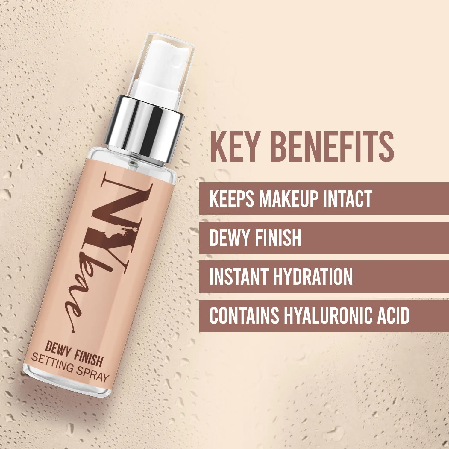 NY Bae Dewy Finish Setting Spray (30 ml) | For Normal to Dry Skin | Enriched with Hyaluronic Acid | Sets Makeup | Long lasting | Travel Friendly