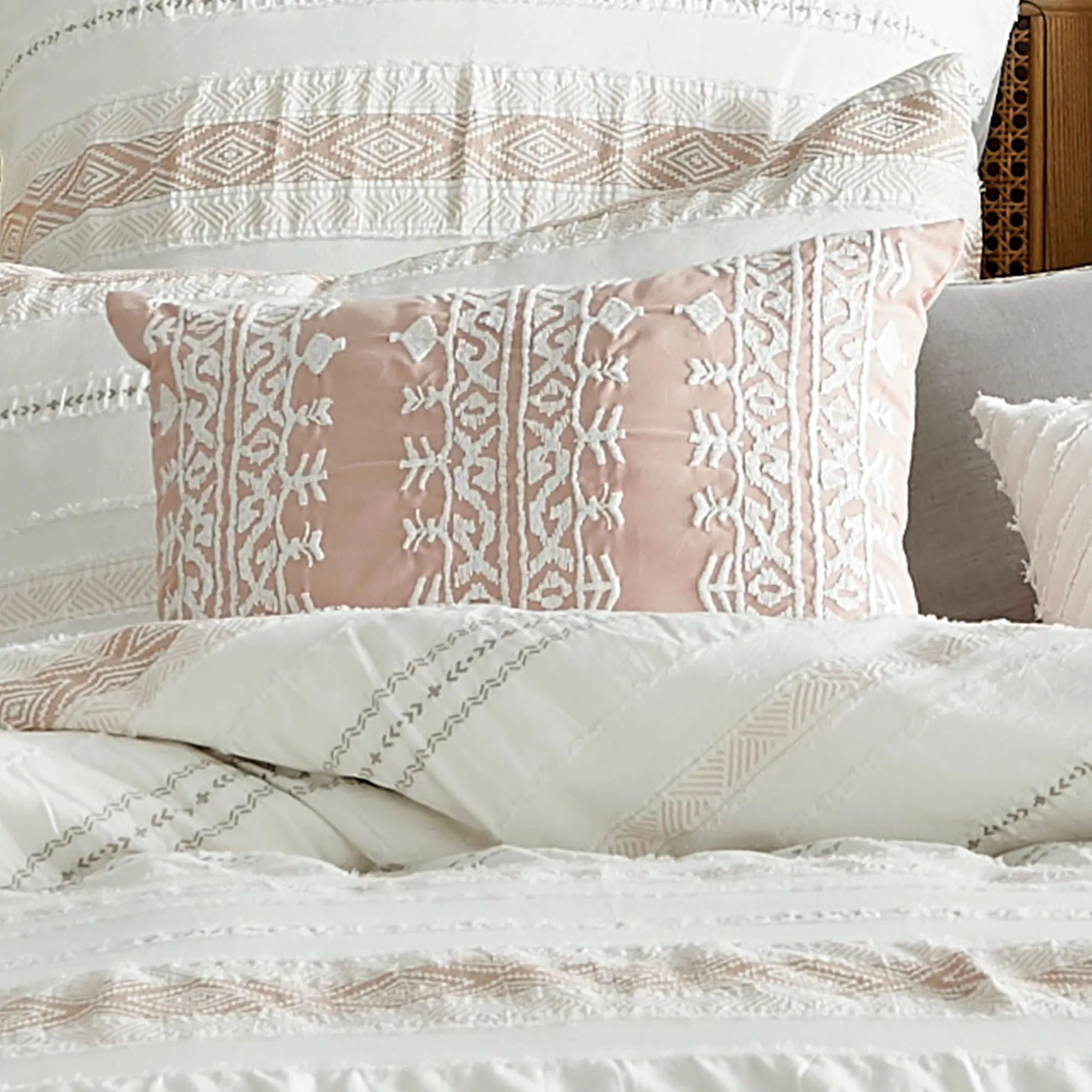 Pickford Blush Embroidered Blush Pillow