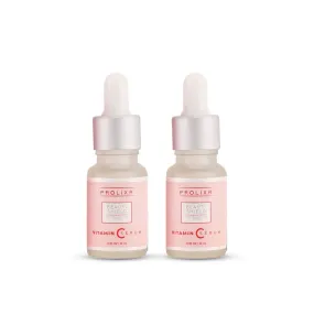 Prolixr Beauty Shield Vitamin C Face Mini Serum - Glowing Skin, Brightening, Pigmentation - Hyaluronic Acid Infused - 10 10 Ml - Travel Sized - Pack Of 2
