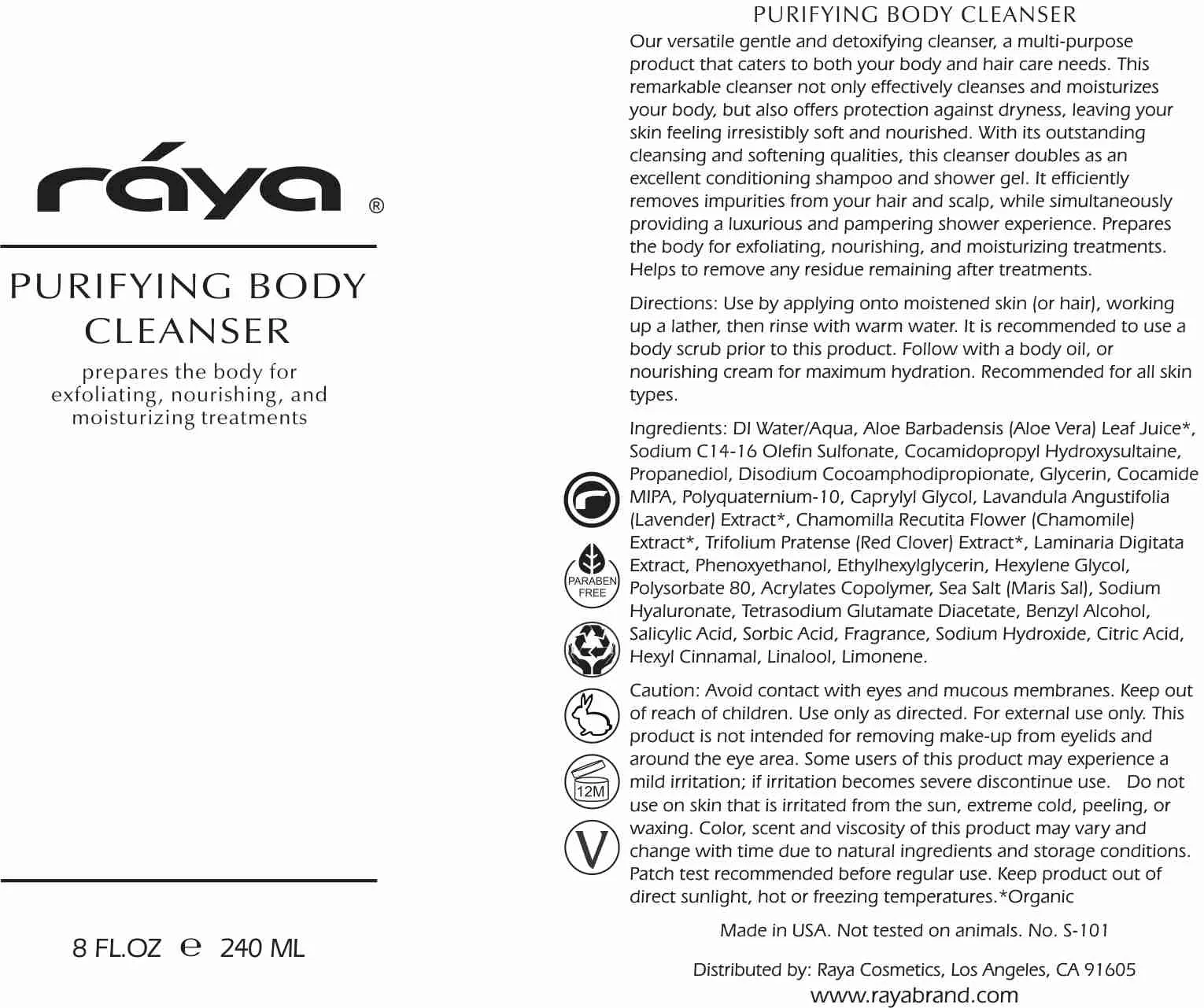 PURIFYING BODY CLEANSER (S-101) RAYA SPA