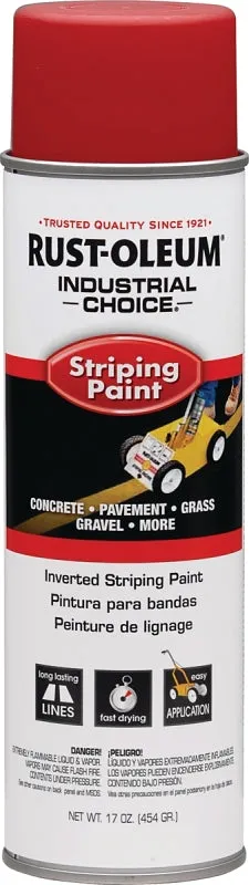 Rust-Oleum 1665838 Inverted Marking Spray Paint, Gloss, Red, 18 oz, Can :CAN: QUANTITY: 1