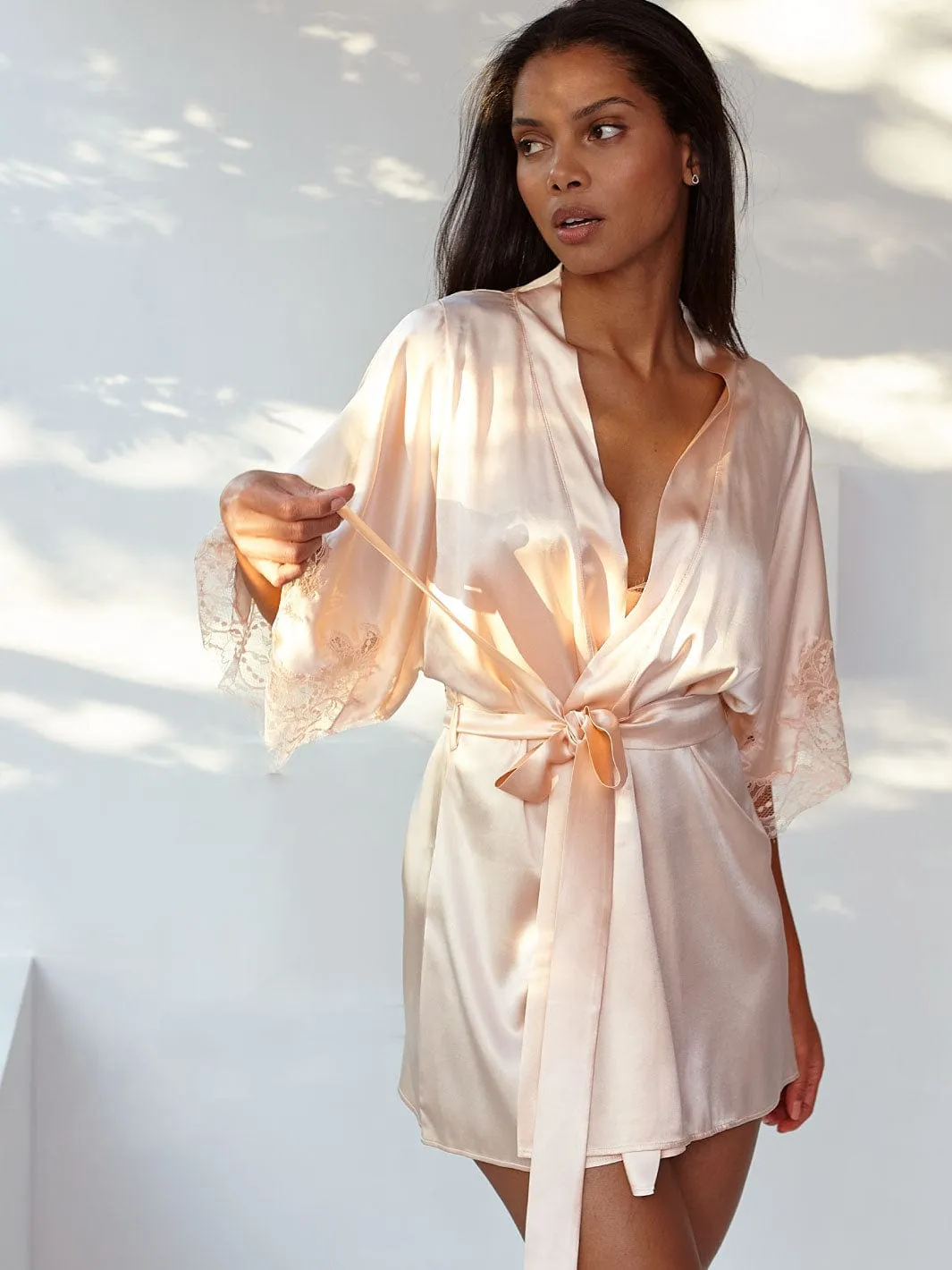 Signature Silk Robe - Blush