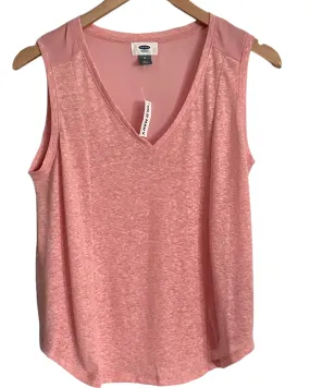 Soft Autumn Blush Sleeveless V-Neck Linen Top