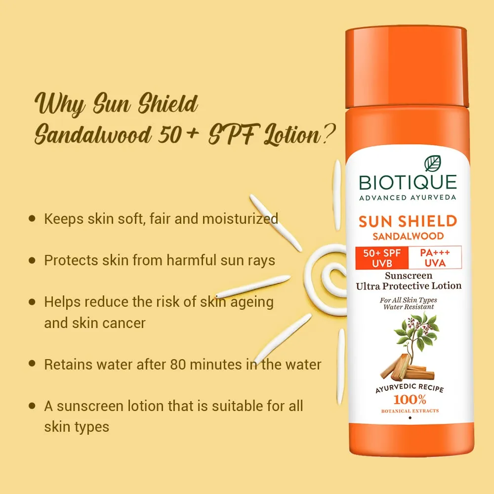 Sun Shield Sandalwood 50 Spf Sunscreen Lotion 120Ml