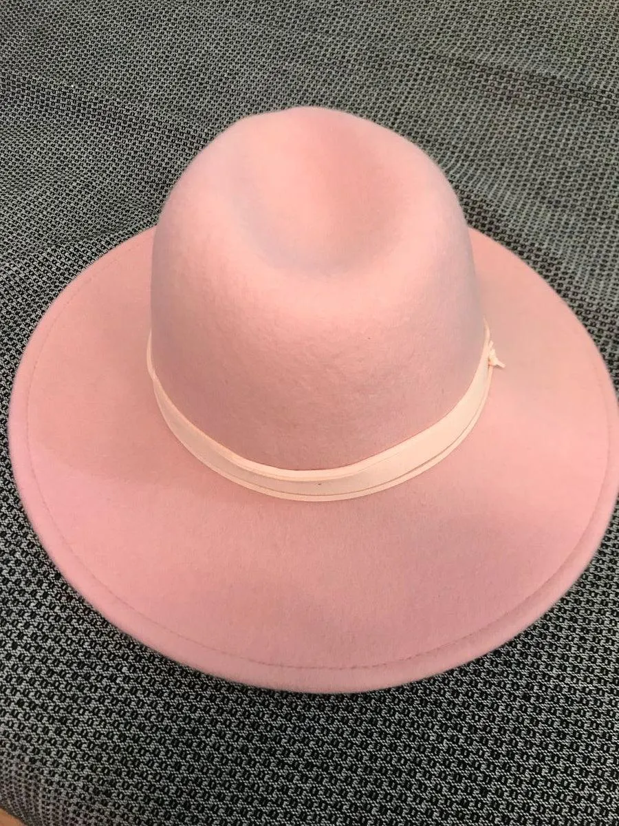 Sundaise SWH53 Rhianna 100% Wool Felt Panama Hat - Soft Blush
